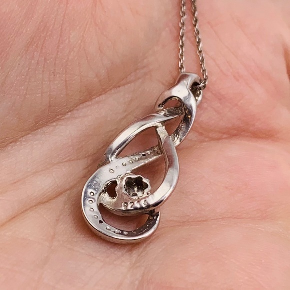 EUC Sterling Silver Double Infinity Loop Diamond - Picture 10 of 12